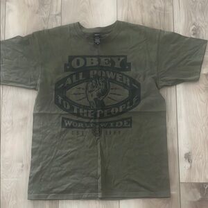 Obey Men's Green Graphic T-Shirt